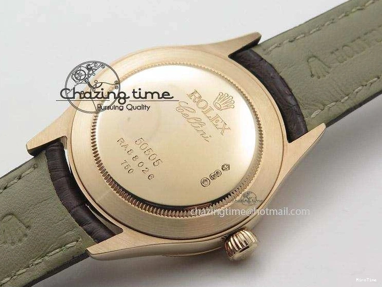 MiroTime 1219 Cellini 50505 RG Black Dial on Brown Leather Strap A2824 BP Maker Premium 4047